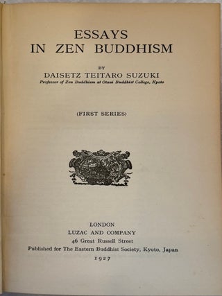 ESSAYS IN ZEN BUDDHISM: FIRST SERIES.