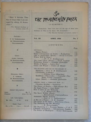 THE MOUNTAIN PATH VOL. III: A Quarterly