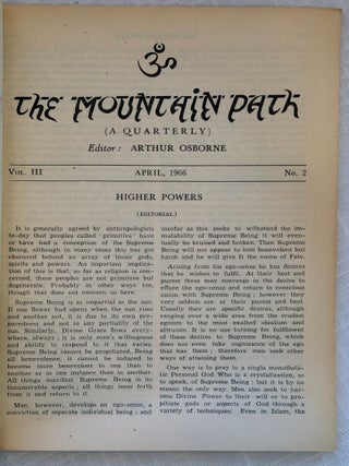 THE MOUNTAIN PATH VOL. III: A Quarterly