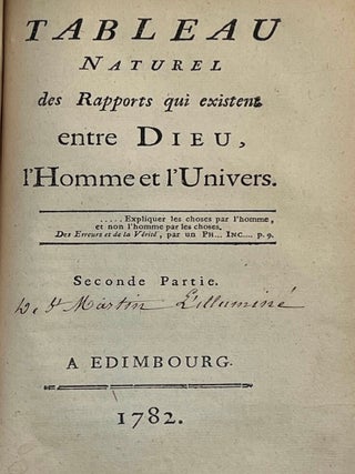 TABLEAU NATUREL DES RAPPORTS QUI EXISTENT ENTRE DIEU, L'HOMME ET L'UNIVERS.