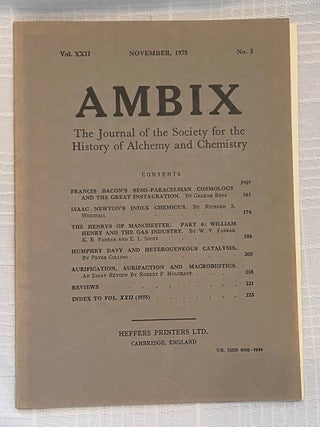 AMBIX, VOL. XXII: The Journal of the Society for the Study of Alchemy and Early Chemistry