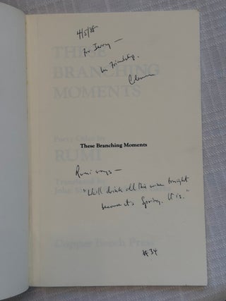 THESE BRANCHING MOMENTS: Rumi: Poetry Interspersed with Stories of Rumi and Shams