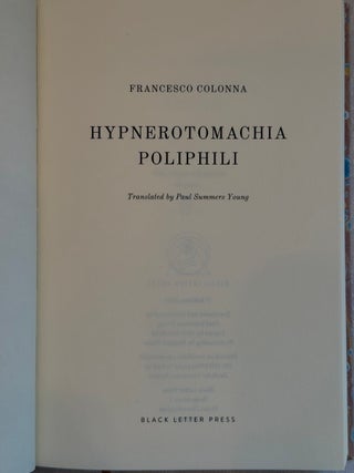 HYPNEROTOMACHIA POLIPHILI.