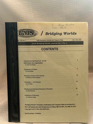 Item #36824 UNIS BRIDGING WORLDS JOURNAL, VOL. 3 NO. 4. Saul Kuchinsky