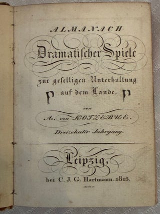 ALMANACH DRAMATISCHER SPIELE ZUR GESELLIGEN UNTERHALTUNG AUF DEM.