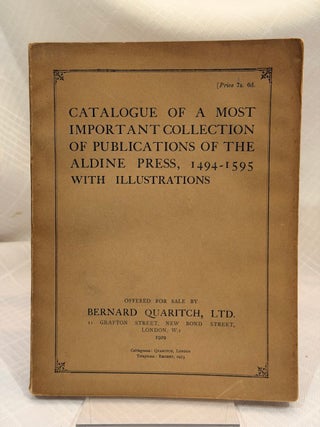 Item #37566 CATAGOHUE OF A MOST IMPORTANT COLLECTION OF PUBLICATIONS OF THE ALDINE PRESS,...