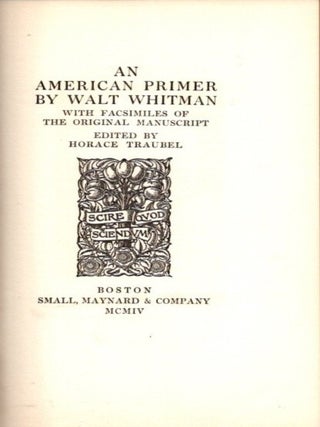 AN AMERICAN PRIMER.