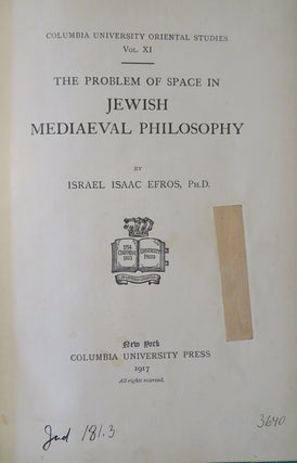 THE PROBLEM OF SPACE IN JEWISH MEDIAEVAL PHILOSOPHY.
