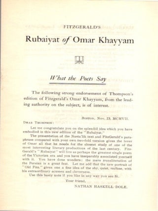 THE COMPLETE QUATRAINS OF OMAR KHAYYAM OF NISHAPUR.