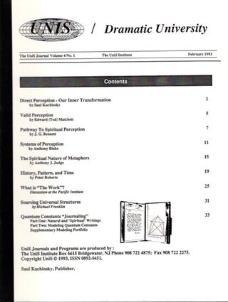 Item #6184 THE UNIS JOURNAL, VOL. 4, NO. 1. Saul Kuchinsky