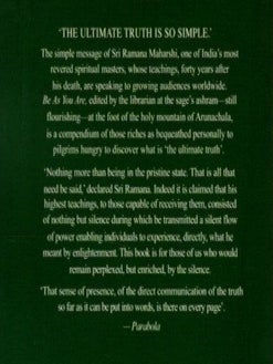 BE AS YOU ARE: THE TEACHINGS OF SRI RAMANA MAHARSHI.