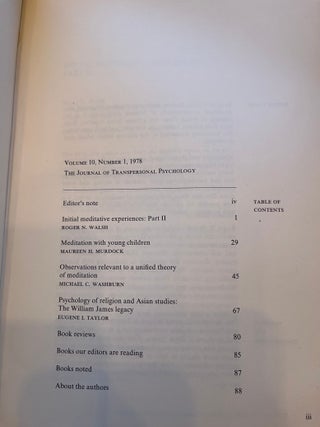 THE JOURNAL OF TRANSPERSONAL PSYCHOLOGY: Vol. 10, No.2, 1978
