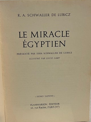 LE MIRACLE EGYPTIEN.