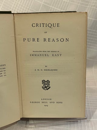 CRITIQUE OF PURE REASON.