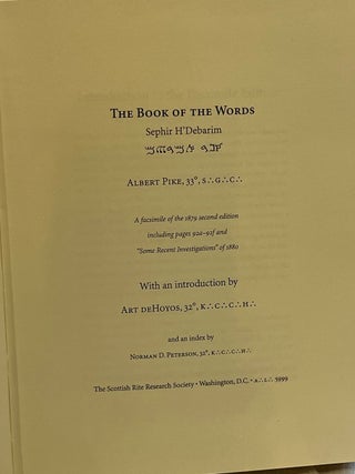 THE BOOK OF WORDS: Sephir H'Debarim